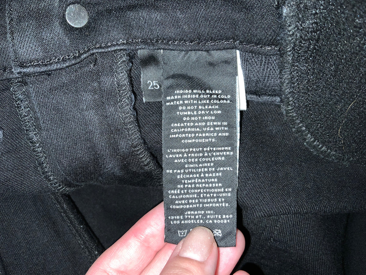 J BRAND $211 MAMA J 3401 SUPER SKINNY MATERNITY JEANS in Black Size 25 ladies