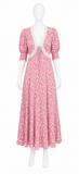 RIXO Amina Lace-Trim Floral Midi Dress – Pink – UK 12 US 8 ladies