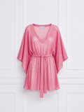 Melissa Odabash Petra Metallic Kaftan Mini Dress One Size Fits all ladies