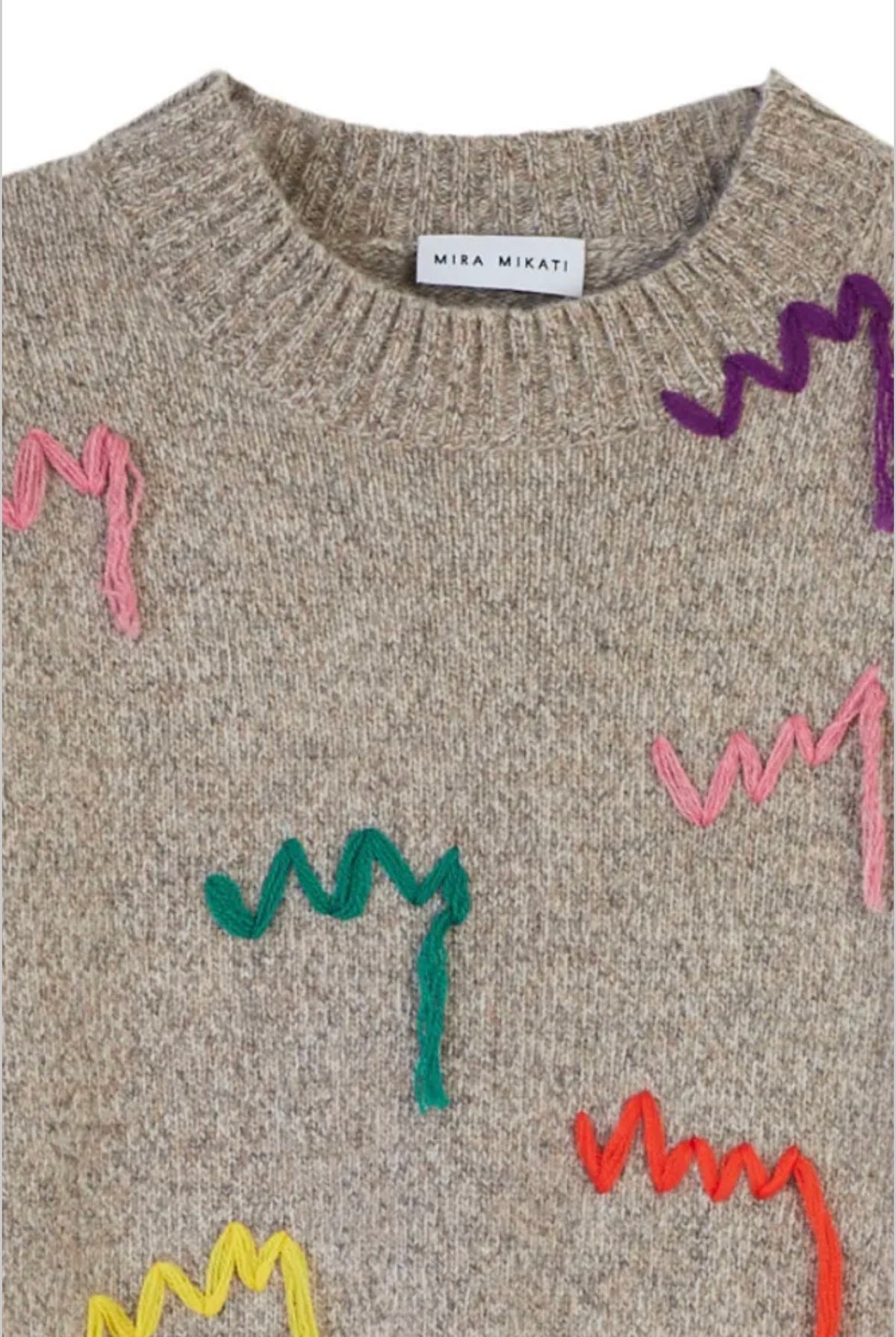 Mira Mikati Extra Fine Merino Wool Embroidered Pullover Sweater Jumper Size EU 38 ladies