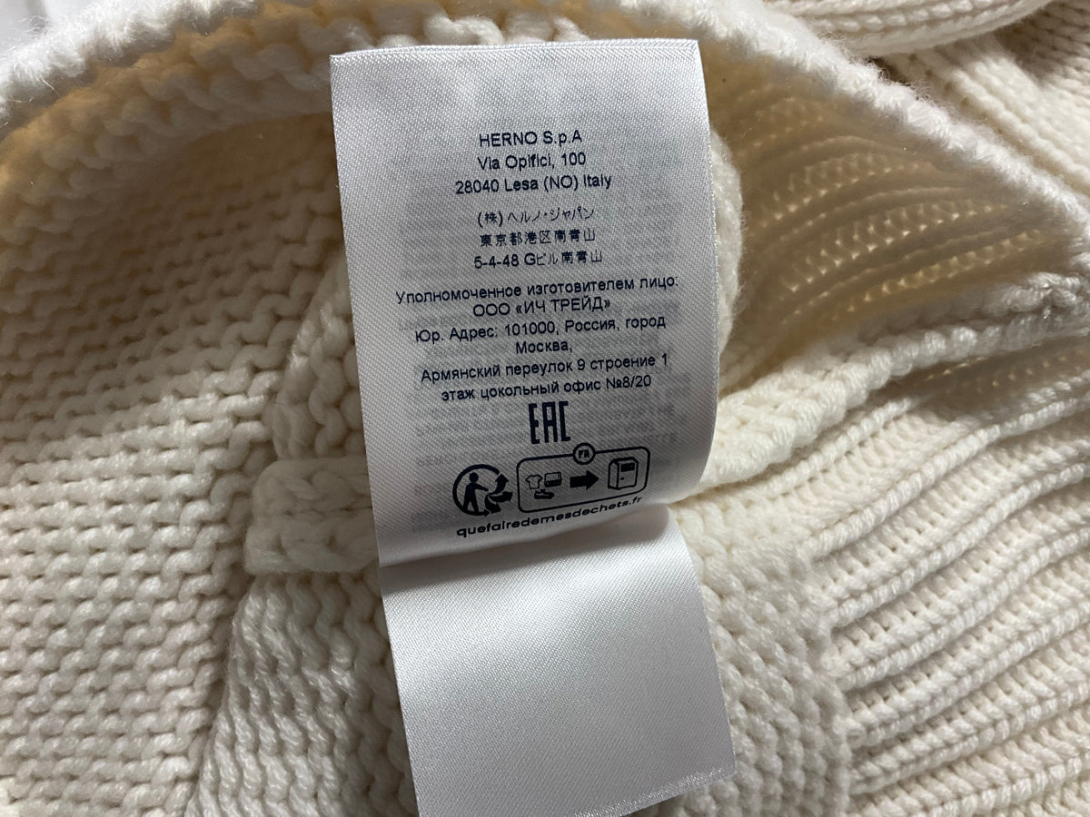 Herno White Cashmere Turtleneck Sweater Jumper Size I 38 XS ladies