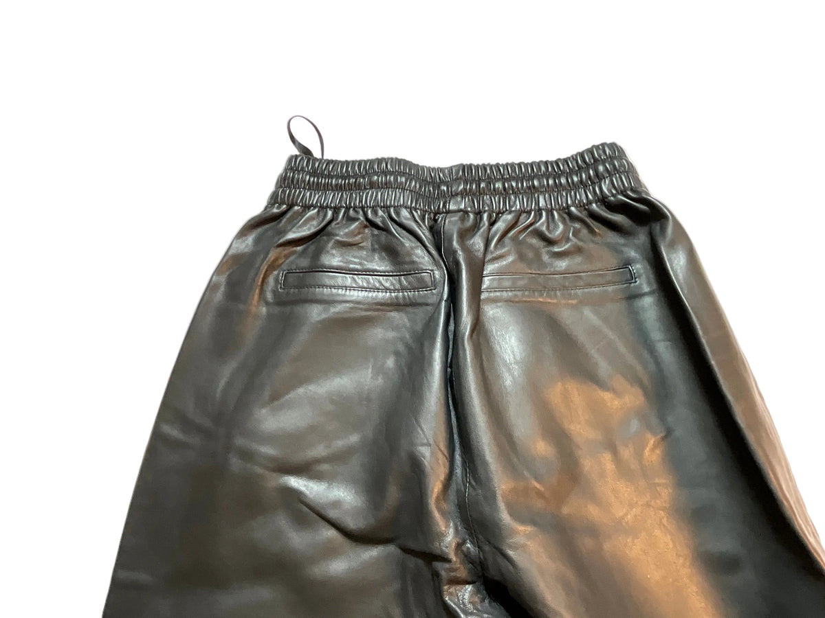 Kujten Lisa Black leather joggers pants trousers Size M medium ladies