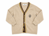 Bonpoint Beige Wool V-Neck Crest Cardigan – 4 Years children