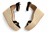 GIANVITO ROSSI 45 suede espadrille wedge sandals size 38 ladies