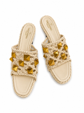 Valentino Garavani Roman Stud woven leather mules Size 39 ladies