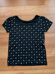 SAINT LAURENT Black Studded T Shirt Size S ladies