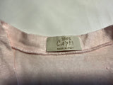 100% Capri Pale Pink Linen V-Neck Tank Top ladies