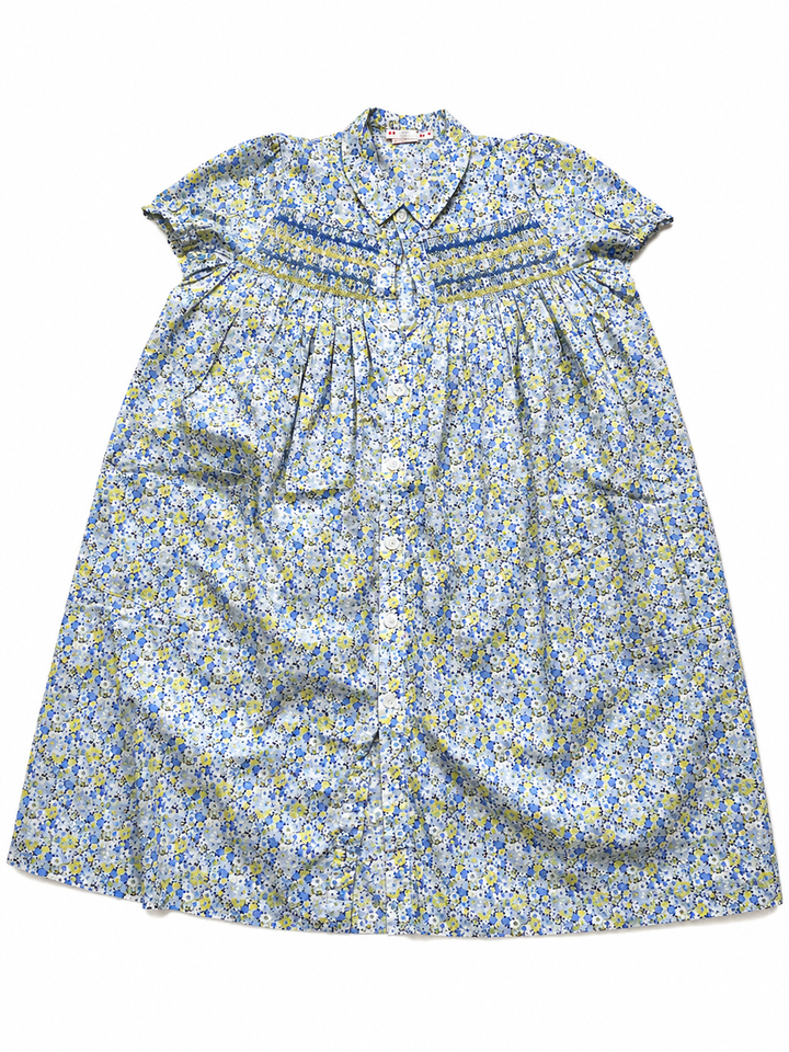 BONPOINT FLORAL LIBERTY PRINT HAND EMBROIDERED DRESS SIZE 14 years children