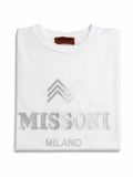 Missoni Milano White Embroidered Logo T-Shirt – Size M ladies
