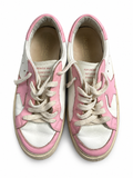 Golden Goose May Kids Pink & White Leather Distressed Trainers – Size 36 children