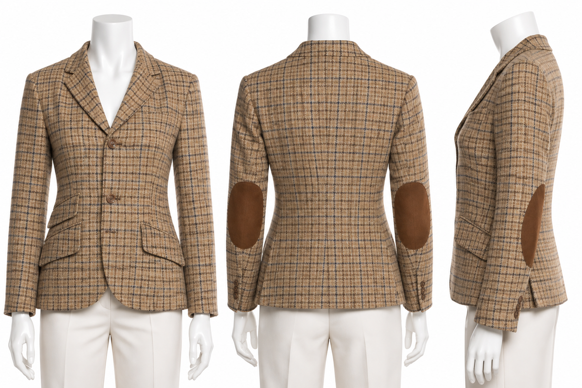 Polo Ralph Lauren Linen & Silk Checked Blazer – Size US 8 ladies