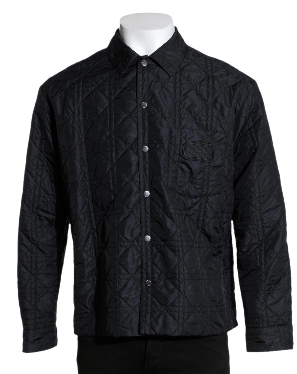 Dior Navy Blue Cannage Quilt Nylon Blend Oversized Light Jacket Size 50 men