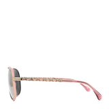 CHANEL Pink Leather CC Aviator Pilot Winter Sunglasses - 4219