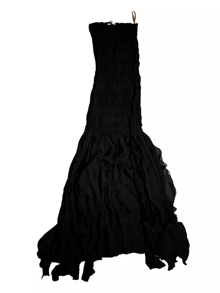 zara black strapless midi dress ZARA STRAPLESS CREPE MIDI DRESS | CULT MIA