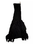 ZARA BLACK RUCHED STRAPLESS MIDI ASSYMETRIC DRESS SIZE S SMALL ladies