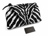 Bottega Veneta Nappa BV Trine Clutch Zebra Black White Lambskin Leather ladies