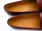 Gucci Jordan loafers in burgundy leather with embossed GG logo shoes size 38 1/2 ladies