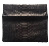 Primary New York Python Snakeskin Folded Flap Clutch Bag Handbag ladies