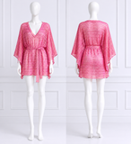 Melissa Odabash Petra Metallic Kaftan Mini Dress One Size Fits all ladies