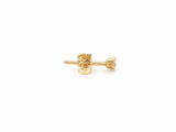 14K Gold Single Cubic Zirconia Stud Earring ladies