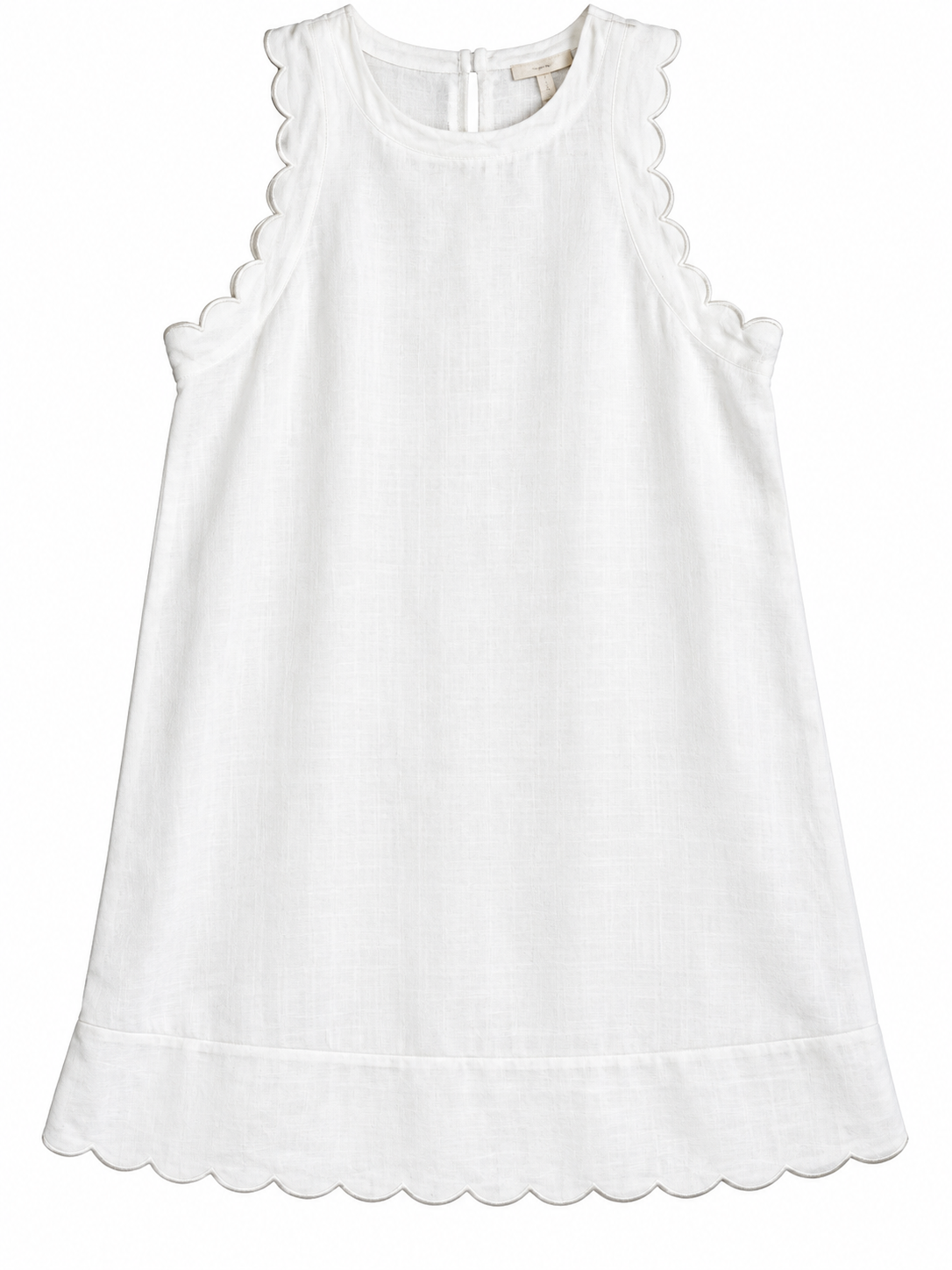 M&S White Linen-Blend Scalloped Mini Dress ladies
