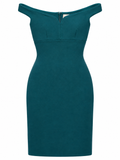 Cinq à Sept Teal Off-Shoulder Fitted Dress ladies