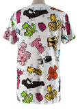 Moschino Couture White Paper Dolls Print Cotton T-shirt Size XS ladies