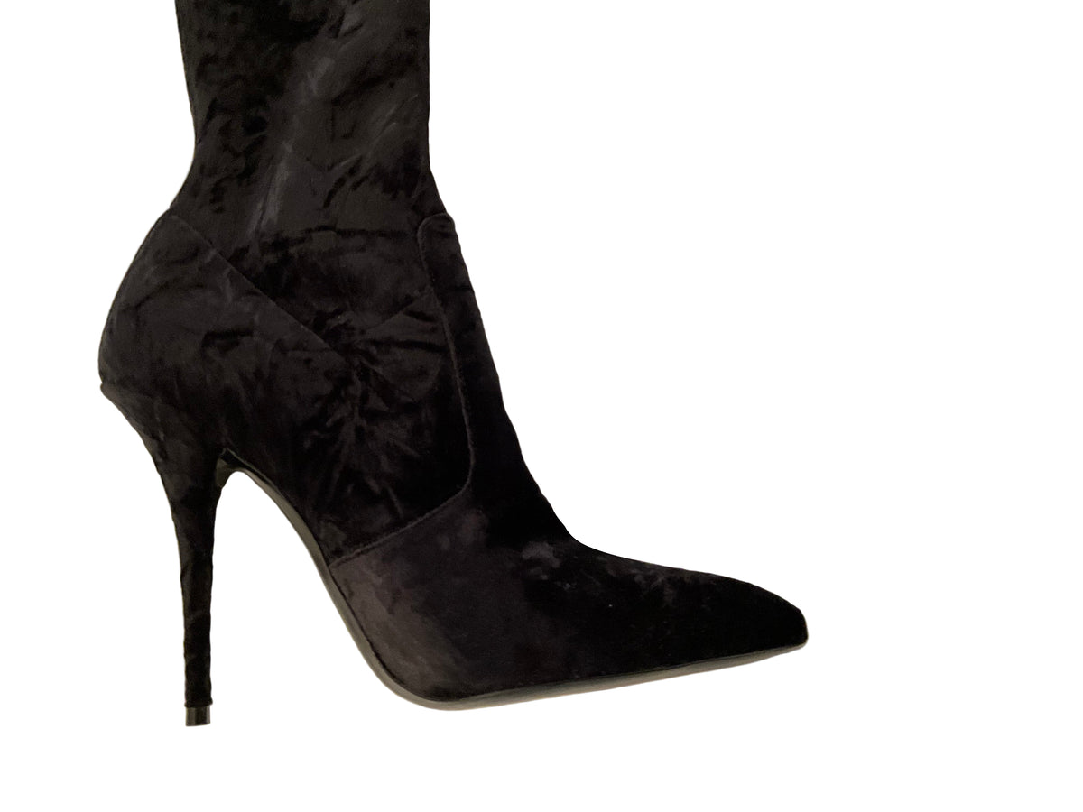 Saint Laurent Talia 110 Velvet Knee-High Boots Size 39 ladies