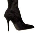 Saint Laurent Talia 110 Velvet Knee-High Boots Size 39 ladies