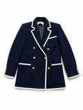 Valentino Black Tweed Jacket with Contrast Trim ladies