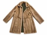 Yves Salomon Army Reversible Mink Fur & Technical Fabric Parka Coat – Khaki / Pastel – Size FR 32 ladies