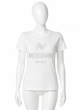 Missoni Milano White Embroidered Logo T-Shirt – Size M ladies