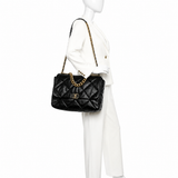 Chanel 19 Maxi Flap Bag – Black Lambskin Leather Handbag ladies