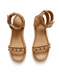 Valentino Rockstud Rope Sandals In Calfskin 45mm ladies