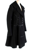AZZEDINE ALAÏA ALAIA Wool Leather Trim Coat Fit & Flare F 38 US 6 UK 10 ladies