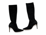 Casadei Black Suede Calf length Boots size 8 1/2 38.5 ladies