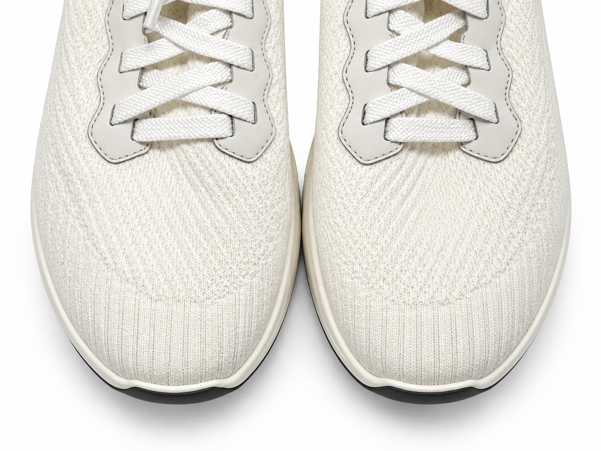 Brunello Cucinelli White Stretch Knit Canvas Sneakers – Size EU 42 men