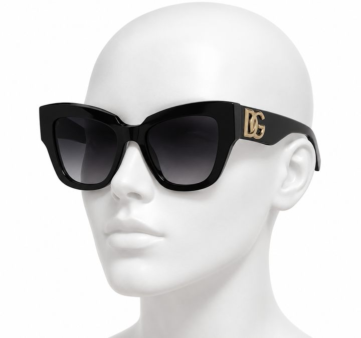 Dolce & Gabbana DG4404 Black Grey Gradient Cat Eye Sunglasses ladies