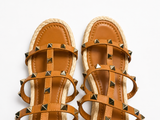 Valentino Garavani Rockstud 100 Leather Wedge Espadrilles ladies