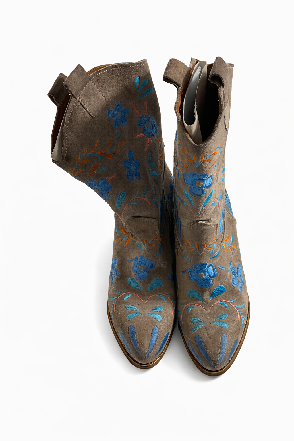 Custom made Western Suede Floral Embroidered Boots Size 38 ladies