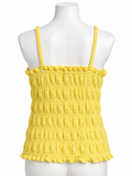 M&S Pale Yellow Textured Shirred Camisole Top – Size UK 12 ladies
