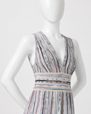 Missoni 2026 Striped Metallic Pleated Midi Dress – IT 44 ladies