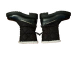 Christian Dior Frozen-D Ankle Boot Black Calfskin Cannage Quilted Nylon and White Shearling size 38 ladies