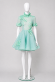 Zimmermann High Tide Lift Off Flower Linen-Silk Mini Dress Size 0 XS ladies
