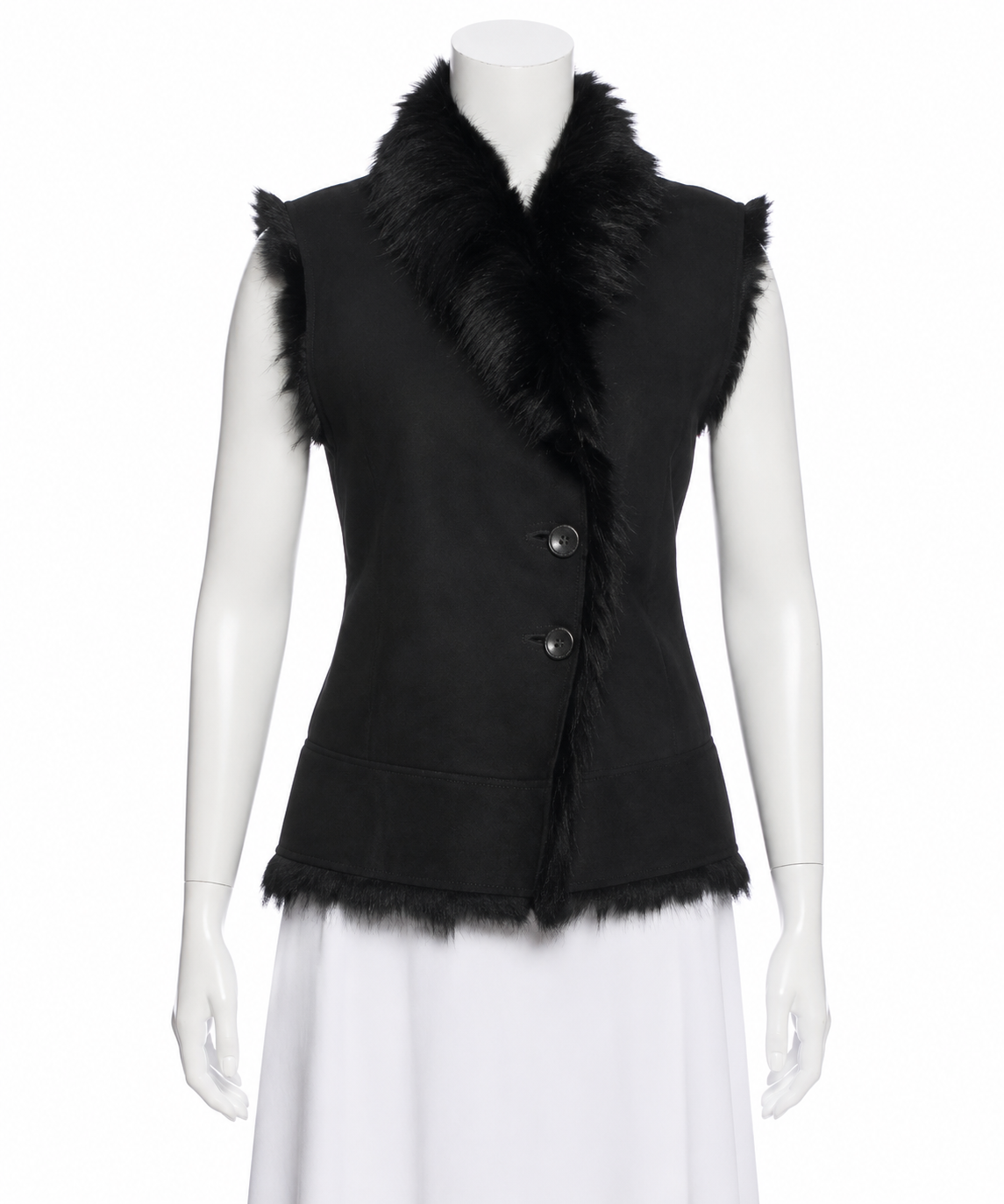 Joseph Lucy Toscana Black Shearling Gilet Vest – Size 38 ladies