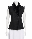 Joseph Lucy Toscana Black Shearling Gilet Vest – Size 38 ladies