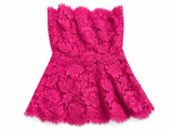 Valentino Garavani Resort 2014 Pink Scalloped Lace Strapless Top size I 40 UK 8 S small ladies