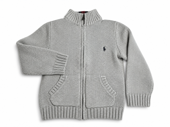 Polo Ralph Lauren Children’s Grey Knitted Zip-Up Cardigan size 3 years children