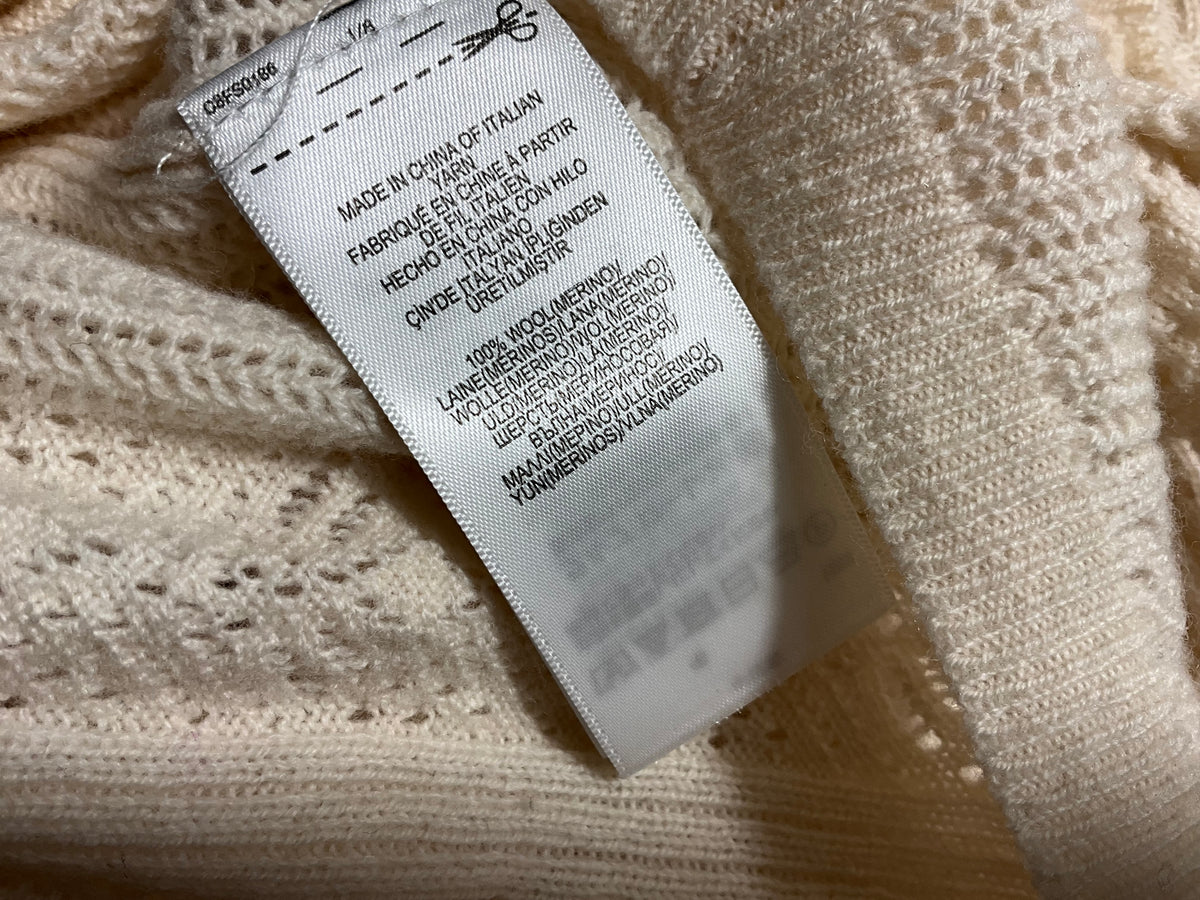 Polo Ralph Lauren Women’s Cream Cable Knit Ruffle Pullover – Size M ladies