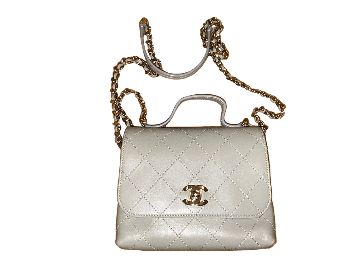 Chanel Calfskin Flap Bag with Top Handle Style code: AS0880 Handbag Ladies